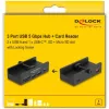 DeLOCK 64263 USB centrmezgls Type-A 5000 Mbit/s melns