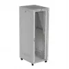 Rack cabinet LANBERG FF01-8047-12SL 47U 800x1000 mm pelēks ar priekšējām un aizmugurējām stikla durvīm un LCD paneļa vietu