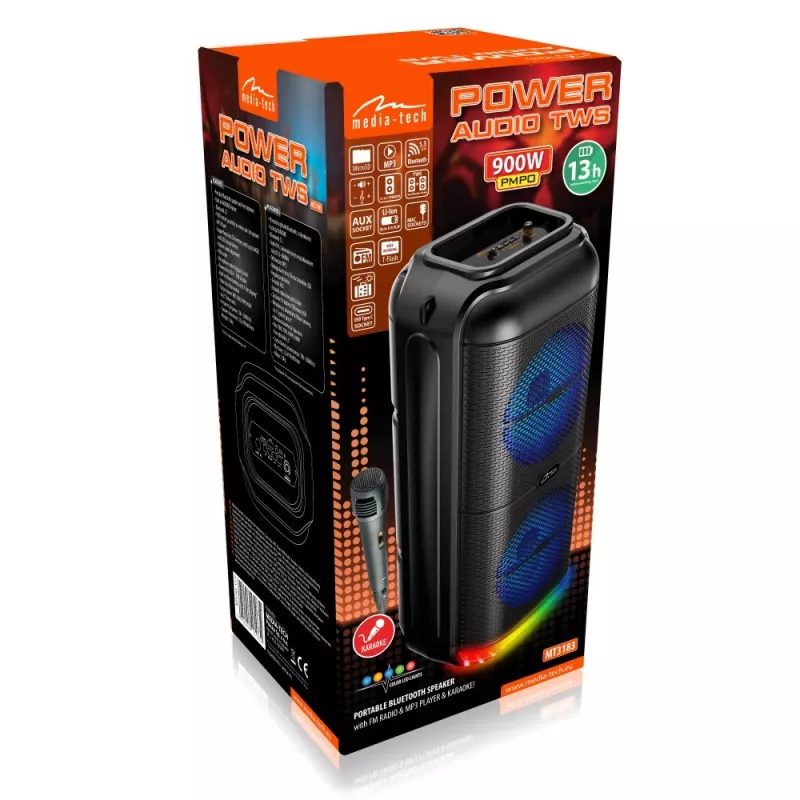 MEDIA-TECH SPEAKER BT POWER AUDIO DISCO MT3183