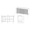 3D2SZ ONDA kumode 150x45x85 melns