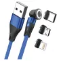USB kabelis RealPower MagneticCharge3 2m USB A zils