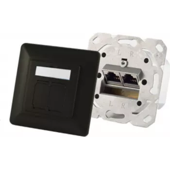Kontaktligzda 2 x RJ-45 ShiverPeaks S/CONN 74280-S — Cat6a, 500 MHz, metāla korpuss, melns