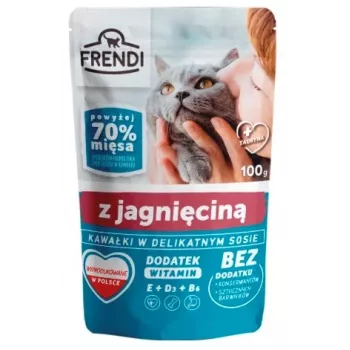 Mitrā kaķu barība Frendi Pieces jēra mērcē — 100 g