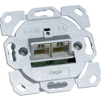 Hager G3140 datu kontaktligzda Cat.6a 2-vietīga 8/8-polu (G3140)