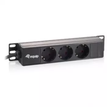 Equip 3 ligzdu franču tipa strāvas sadalītājs 10 collu 1U plastmasas 250V 16A