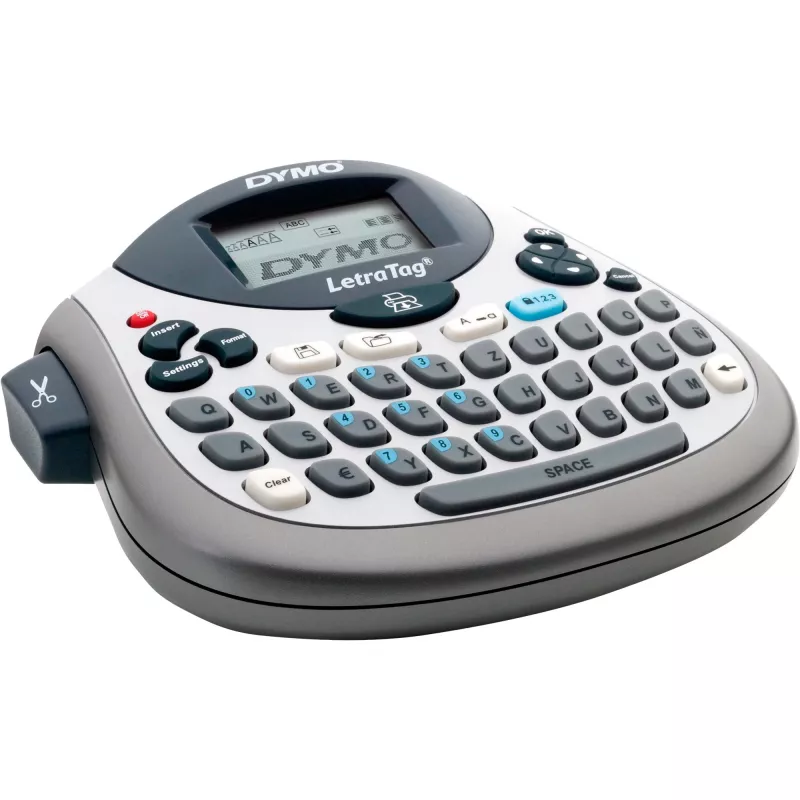 Etiķešu printeris Dymo LetraTag LT-100T ar QWERTZ tastatūru, rokas termiskais etiķešu printeris