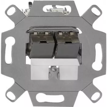 Tīkla sienas kontaktligzda Rutenbeck UM-Cat.6A iso 10G-MD 2 Up 0 — Cat.6A keystone, ekranēta, 2 porti