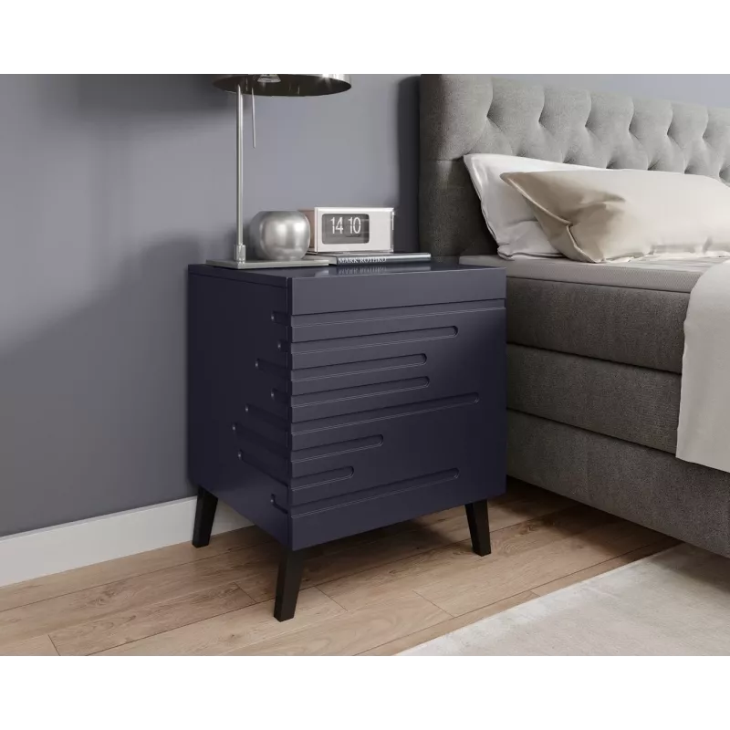 Naktsgaldiņš cama meble NOVA 44×40×52 cm, 1 atvilktne, tumši zils matēts