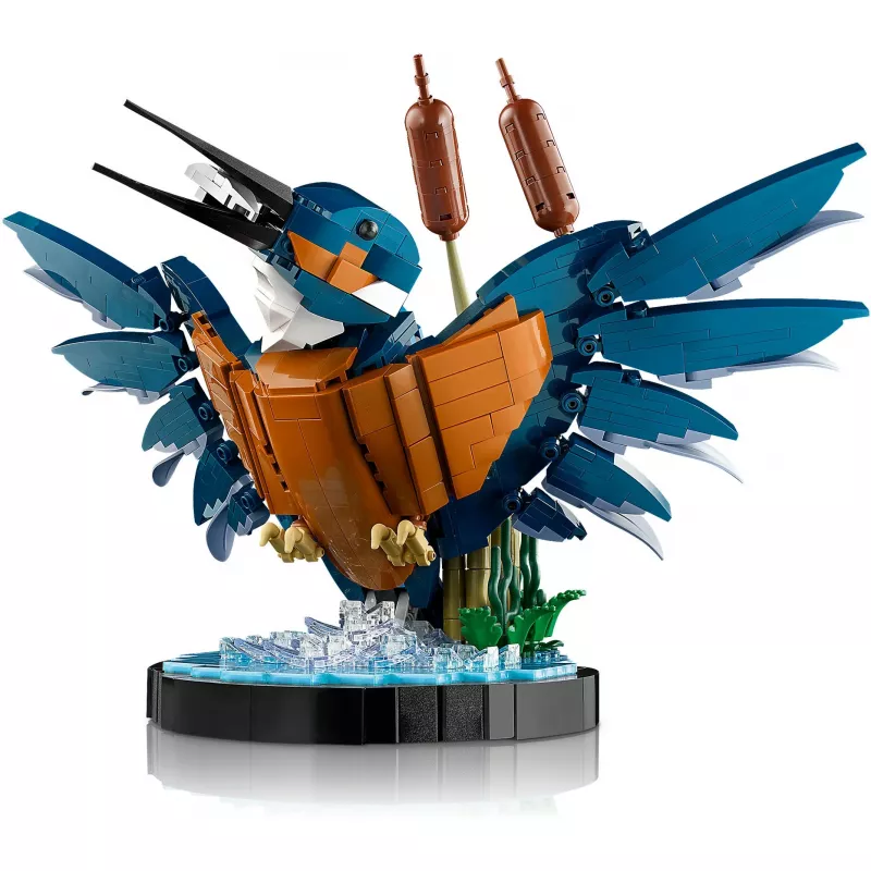 LEGO Icons Zivju dzenīša putna komplekts modelēšanas komplekts pieaugušajiem ar ūdens ainavu un statīvu lieliska mājas un biroja galda dekorācija Valentīndienai