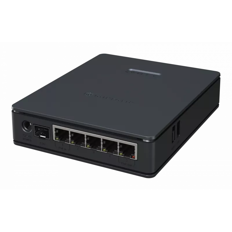 MikroTik hAP ax S maršrutētājs — divjoslu 2,4/5 GHz, 1800 Mbit/s, 5x Ethernet (iesk. 2,5G), PoE, melns