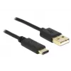 USB kabelis DeLOCK 2m USB2.0-A/USB2.0-C melns