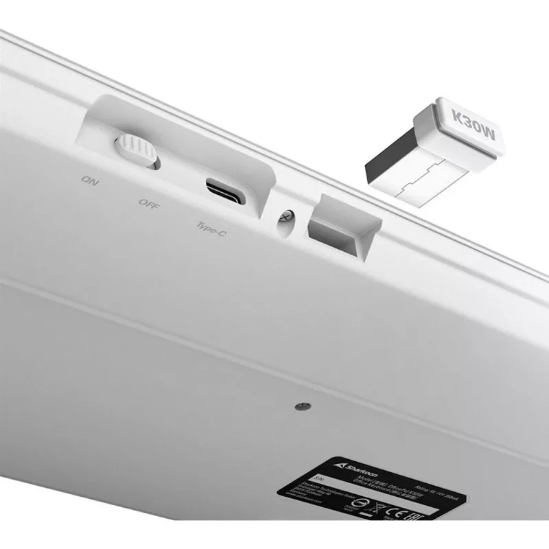 Sharkoon OfficePal K30W baltā Vācijas izkārtojuma gumijas taustiņu tastatūra