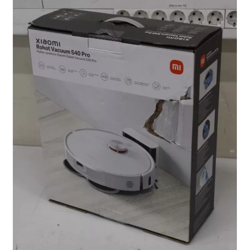 IZPĀRDOŠANA. Xiaomi Robot Vacuum S40 Pro EU | Xiaomi Robot Vacuum S40 Pro EU | Mitrā&Sausā | 5200 mAh | Putekļu tvertne 0,43 L | 15000 Pa | Balta | BOJĀTS IEPAKOJUMS