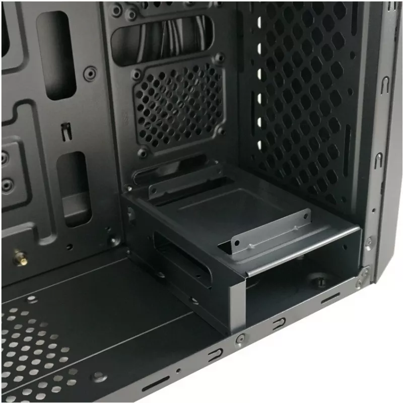 LC Power Classic 7040B - MDT - ATX - bez barošanas bloka - Melns, matēts alumīnijs / Melns - USB/Audio