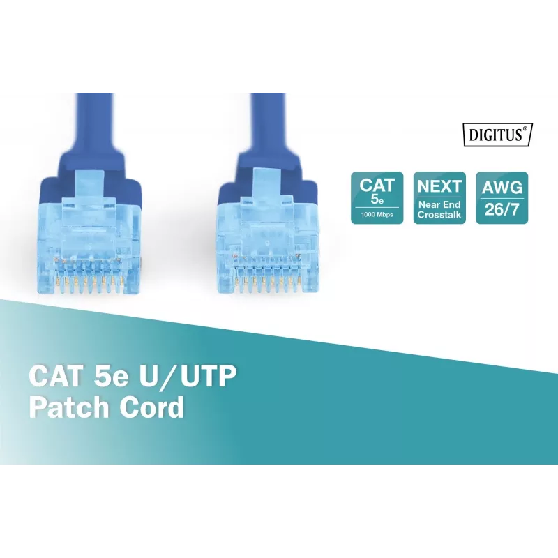 Savienojuma vads U/UTP Cat.5e PVC 2m zils