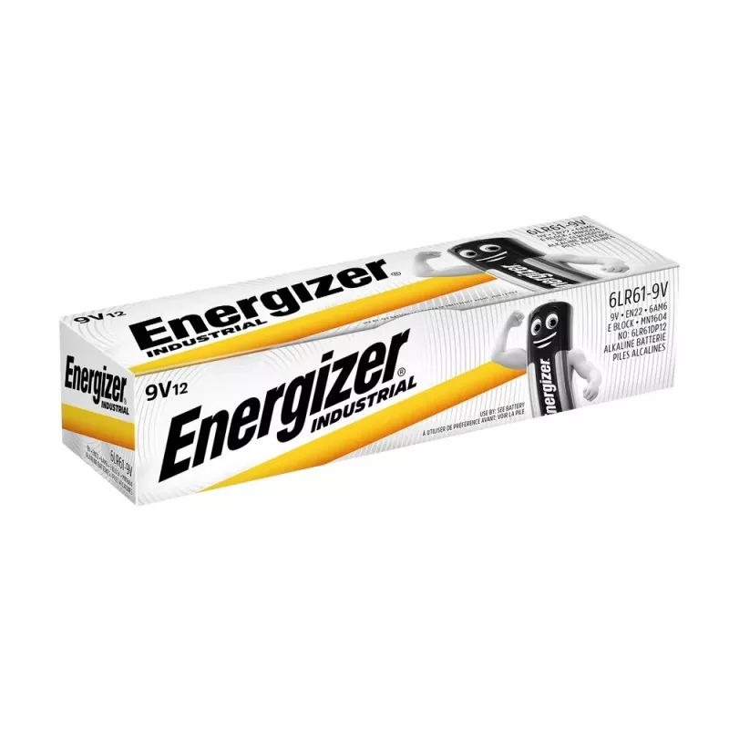 Energizer 9V PP3 rūpnieciskās sārma baterijas, 12 iepakojumā