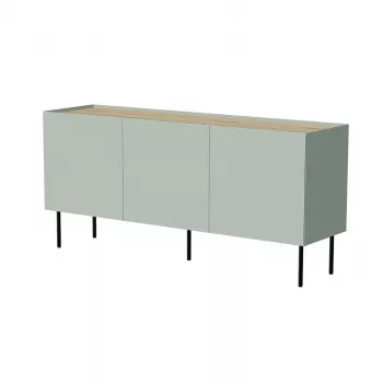Kumode cama meble FELLINI 150×40×70 cm, olīvkrāsas ar eļļotu ozola virsmu, MDF korpuss