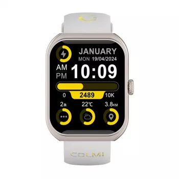 Viedpulkstenis Colmi P86 Gold ar Bluetooth un sirds ritma monitoru