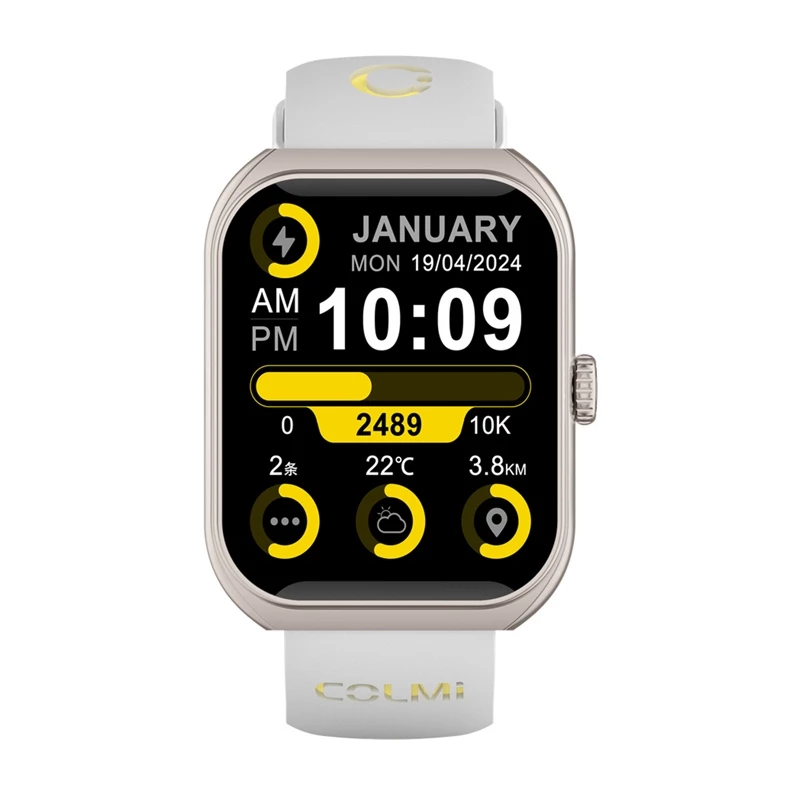 Viedpulkstenis Colmi P86 Gold ar Bluetooth un sirds ritma monitoru