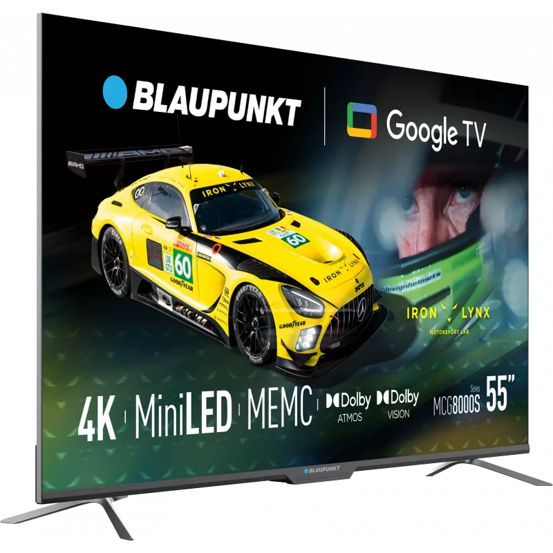 Blaupunkt Mini LED TV | 55MCG8000S | 55 inch | Smart TV | Google TV | Melns