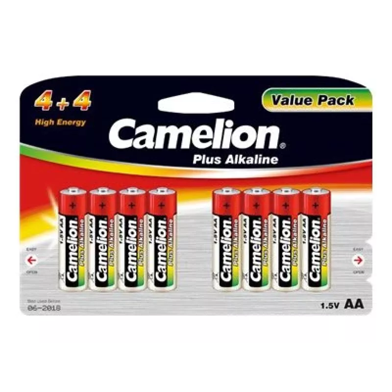Sārma baterijas CAMELION AA LR6 Plus — 8 iepakojumā, AA (LR6)