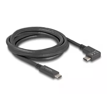 DeLOCK USB kabelis USB Type-C vīr. uz USB Type-C vīr. leņķveida 2m 5Gbps 4K PD 60W