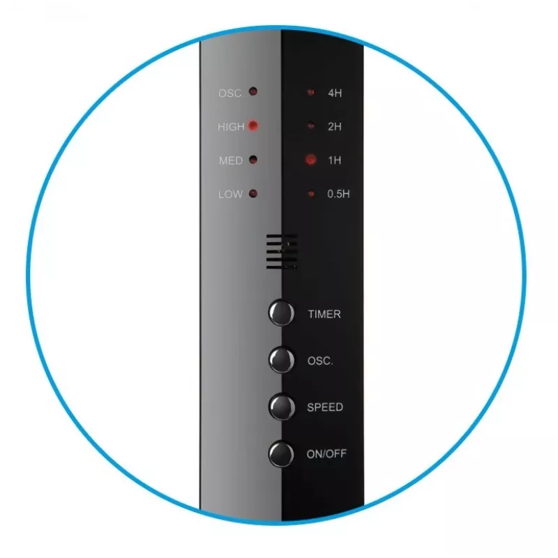 Stāvošais ventilators NOVEEN F455 16 collas (40 cm) ar tālvadību, 3 ātrumi, taimeris, svārstības, melns