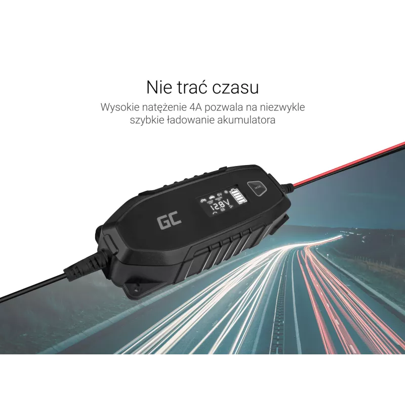 zaļa Cell lādētājs akumulatoriem 6V 12V 4A ar diagnostikas funkciju