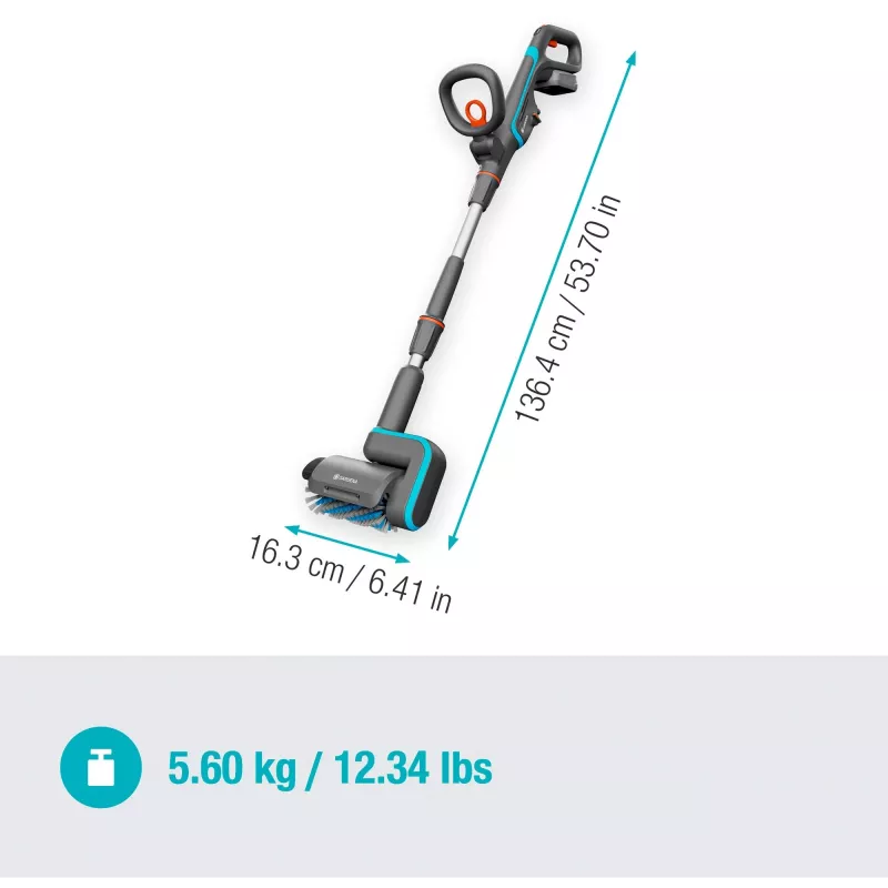 Akumulatora daudzfunkciju tīrītājs AquaBrush Universal 18V P4A, cieto grīdu tīrītājs Pelēks/tirkīzs, Li-Ion akumulators 2,5Ah P4A, POWER FOR ALL ALLIANCE