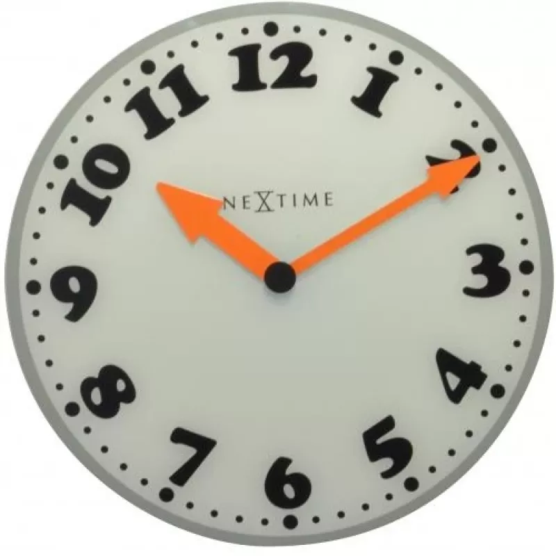 NeXtime pulkstenis 8152 Girl, Ø43 cm, sienas, balts/pelēks/melns/oranžs