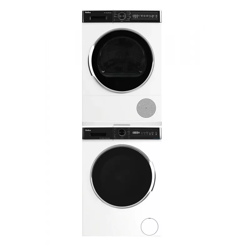 Brīvi stāvoša veļas mazgājamā mašīna AMICA WA3S712BLiSHB, 7 kg, 1200 apgr./min, 2100 W, LED displejs, melnas durvis