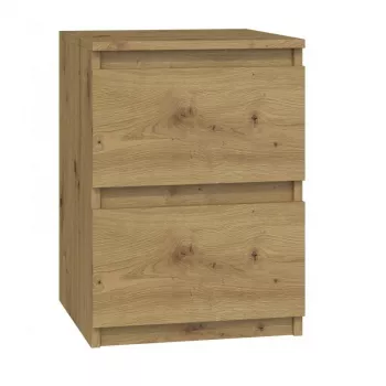 Naktsgaldiņš top e shop M2 ARTISAN, 2 atvilktnes, Ozola koks, 300×300×400 mm