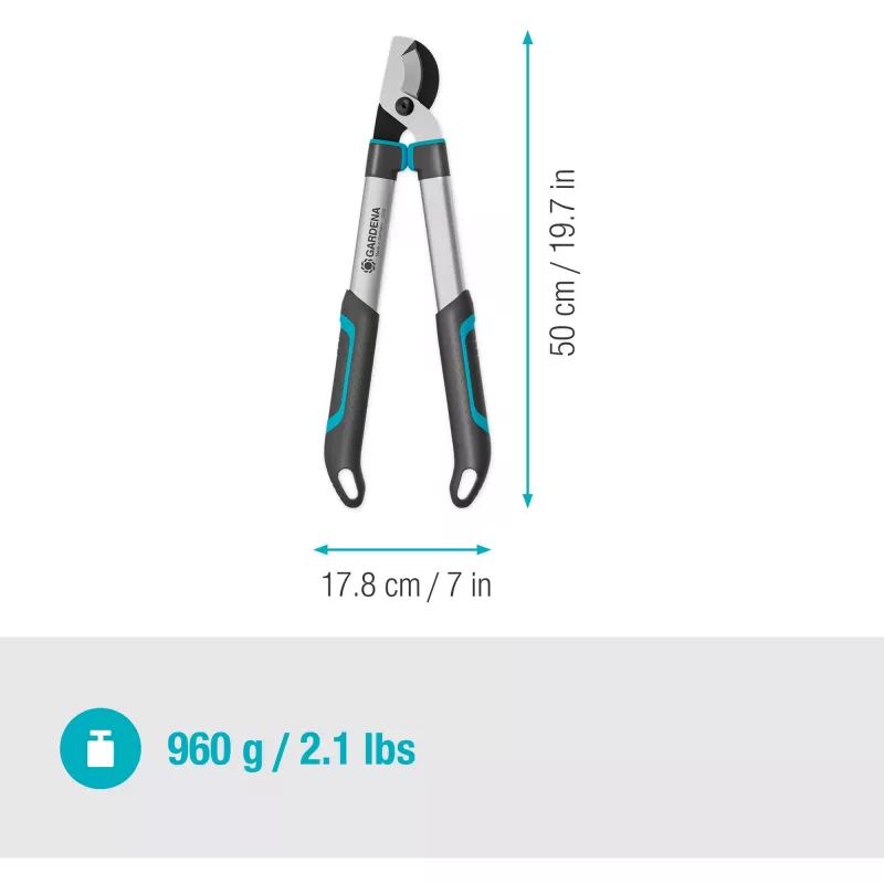 Gardena atzarošanas šķēres EasyCut S pelēks/tirkīzzils 50 cm (12030-88)