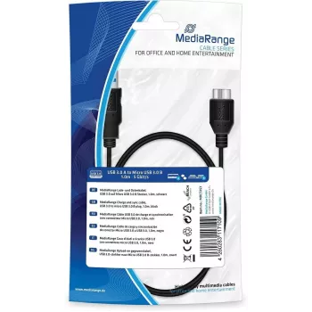 USB kabelis MediaRange MRCS154 USB 2.0 1.8m melns