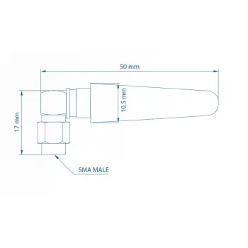 Teltonika LTE antena 003R-00296, 5dBi, SMA-vīriešu, leņķa