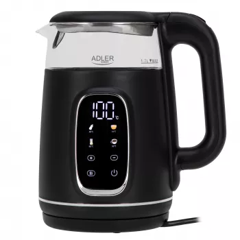 ADLER AD 1305 elektriskā tējkanna melna/sudraba