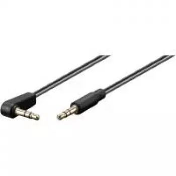 Wentronic Goobay 3,5 mm ligzdas savienojuma kabelis, melns, 1,5 m — 3,5 mm ligzdas spraudnis (3 kontaktu, stereo) > 3,5 mm ligzdas spraudnis (3 kontaktu, stereo) 90° (67784)