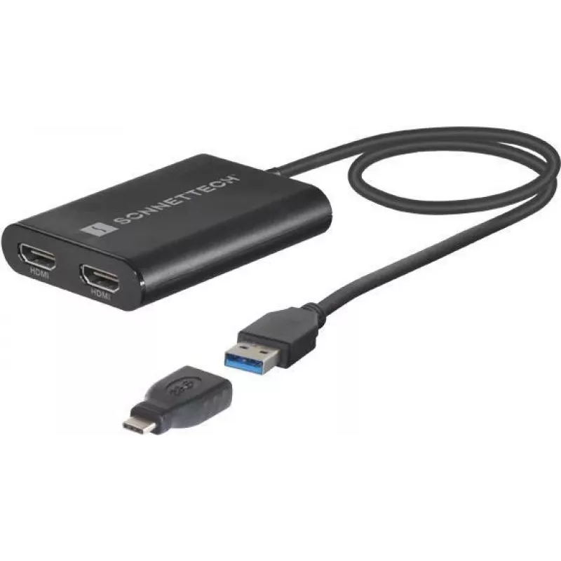 USB grafikas adapteris Sonnet USB3-DHDMI — līdz 3840 x 2160, USB 3.0, melns