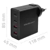 Qoltec GaN POWER PRO Lādētājs | 2xUSB-C | 2xUSB | 130W | 5-20V | 1.5-5A | XP | Melns