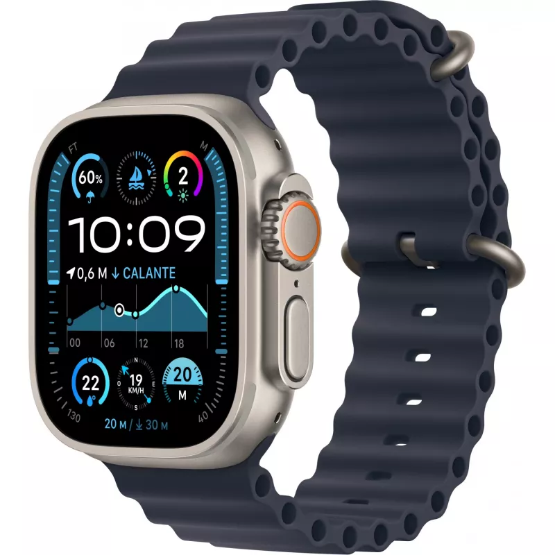 APPLE Watch Ultra 2 GPS + Cellular 49mm Natural Titanium Case ar Navy Ocean siksniņu