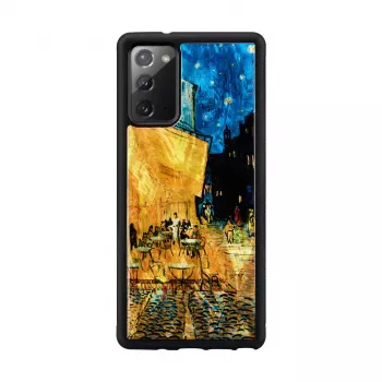 Aizsargtelefona maciņš iKins Samsung Galaxy Note 20, melns “Cafe Terrace”