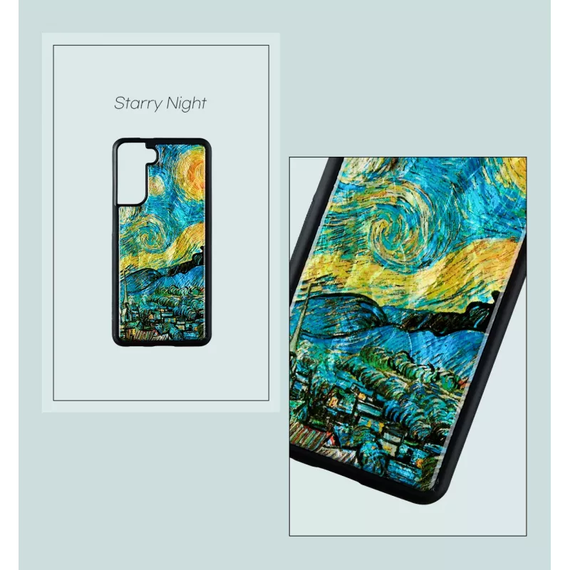 Aizsargmaciņš iKins Samsung Galaxy S21+ — zvaigžņotas nakts melns