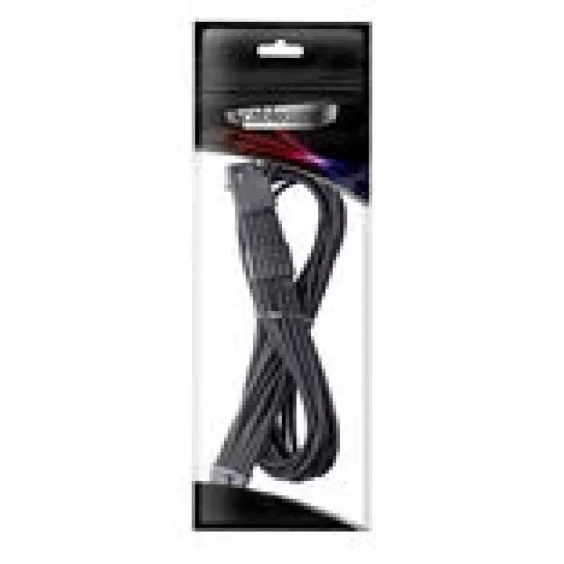 CableMod Universal Pro ModMesh 16-pin to 16-pin kabelis, apvalkots, StealthSense - melns, 60 cm