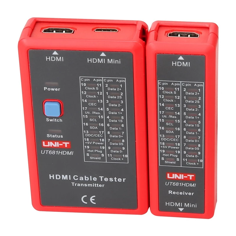 HDMI kabeļu testeris No name UT681HDMI — HDMI nepārtrauktības un vadu shēmas pārbaude