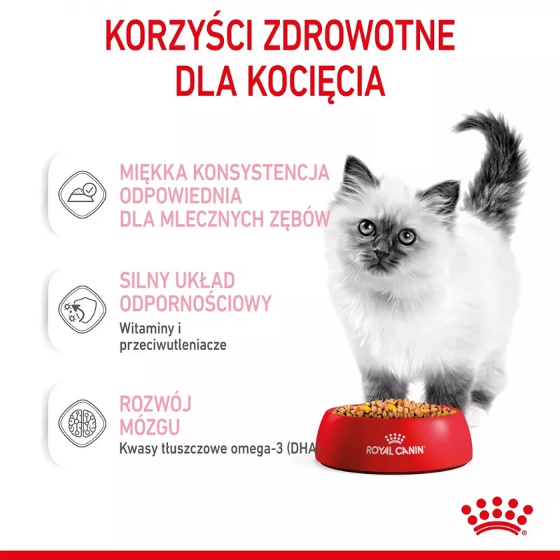 Mitrā kaķu barība Royal Canin Kitten Gravy 85 g — mājputnu gaļa, 78% mitrums, 12% olbaltumvielas