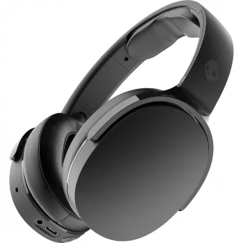 Austiņas Skullcandy Hesh Evo — vadu un Bluetooth 5.0, 36 h akumulators, USB-C, 3,5 mm, salokāmas, trokšņu slāpēšana, melnas