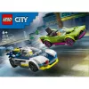 LEGO City rotaļu komplekts 60415 Policijas auto un muskuļauto pakaļdzīšanās — 213 elementi, 2 minifigūras, vecumam 6+