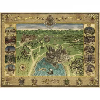 Puzle Ravensburger Hogwarts Map 1500 gab. – Ravensburger 1500 gab.