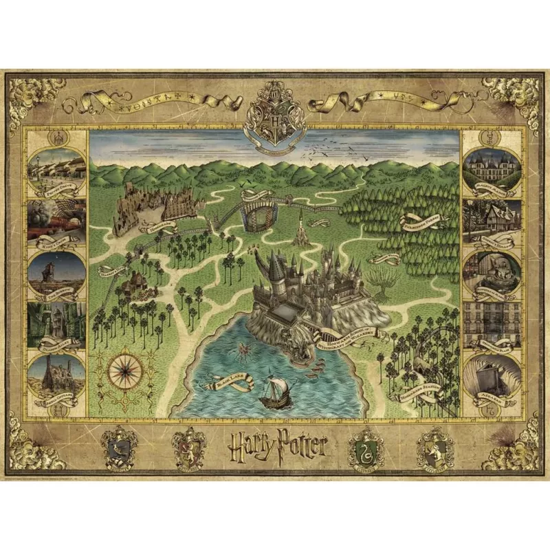 Puzle Ravensburger Hogwarts Map 1500 gab. – Ravensburger 1500 gab.