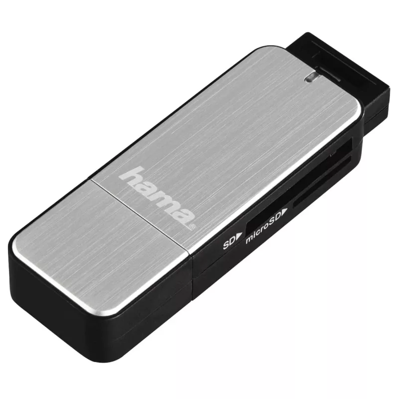 Hama 123900 karšu lasītājs USB 3.2 Gen 1 (3.1 Gen 1) Melns, Sudraba